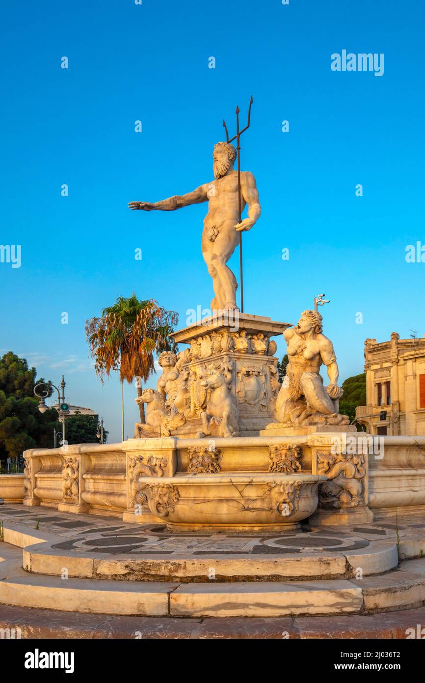 Fontana di Nettuno, Messina, Sicilia, Italia, Europa Foto Stock