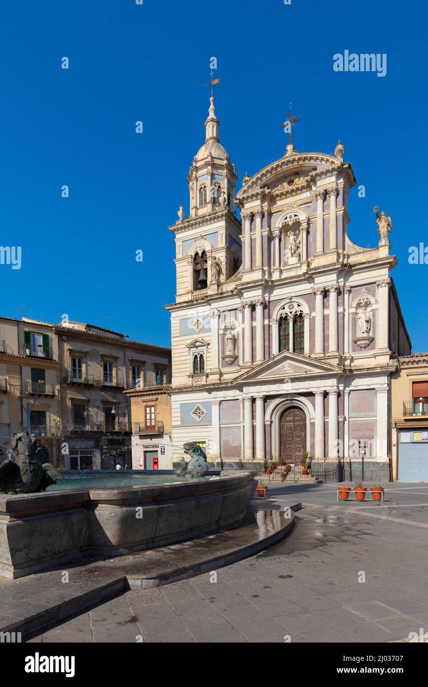 Chiesa di Santa Maria la Nova, Piazza Garibaldi, Caltanisetta, Sicilia, Italia, Europa Foto Stock