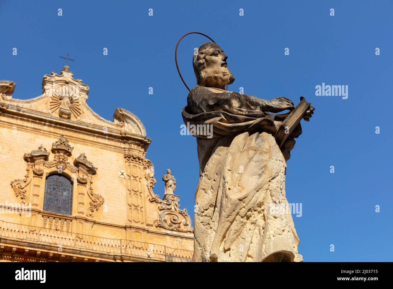 Cattedrale di San Pietro, Modica, Ragusa, Val di noto, Patrimonio dell'Umanità dell'UNESCO, Sicilia, Italia, Europa Foto Stock