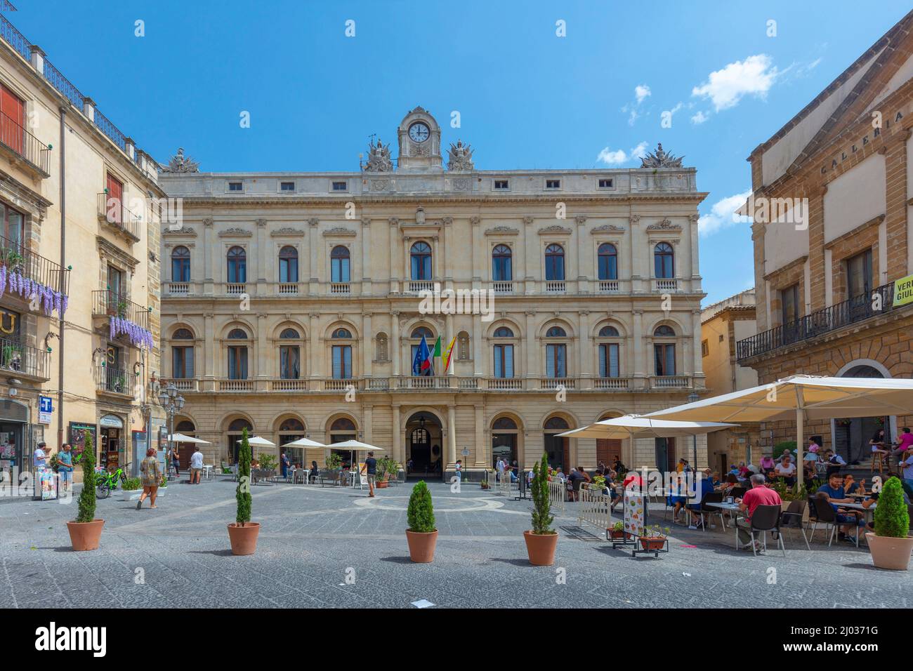 Municipio, Caltagirone, Catania, Val di noto, Patrimonio dell'Umanità dell'UNESCO, Sicilia, Italia, Europa Foto Stock
