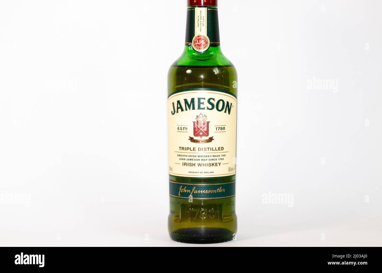 Dublino, Irlanda - 01.22.2021: Irish Whiskey Jameson Triple distillato Foto Stock