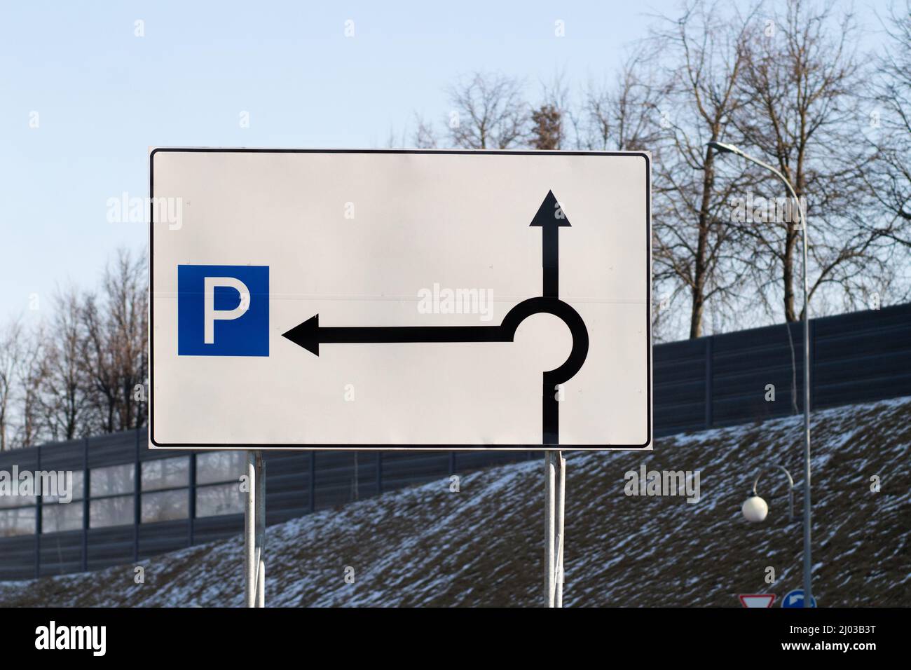 Indicatore di direzione sulla scheda con mockup Foto Stock