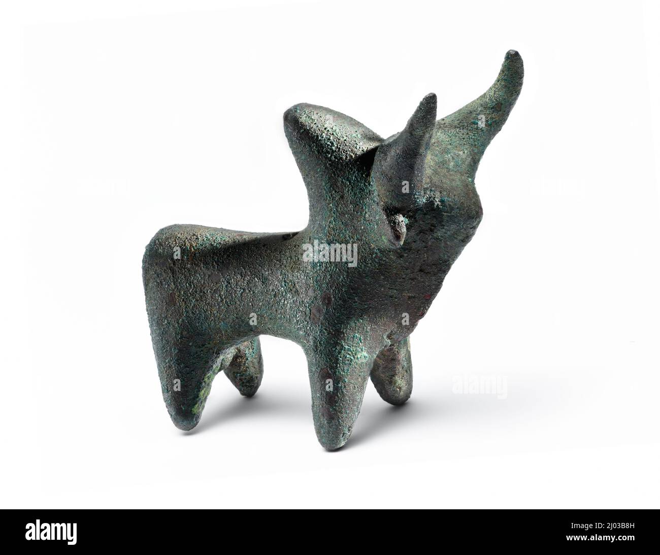 Pendente Zebu. Iran settentrionale (possibilmente Amlash), circa 1350-800 a.C. Gioielli e ornamenti; pendenti. Bronzo Foto Stock