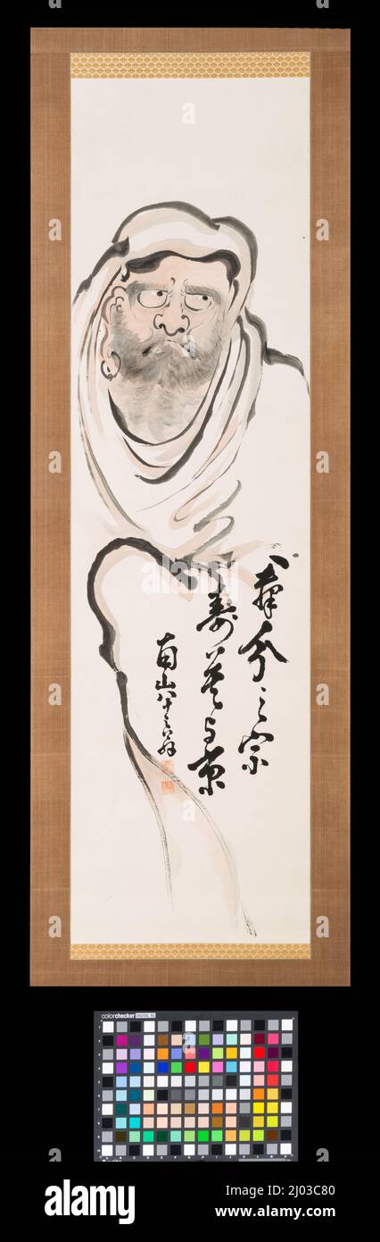 Daruma. Nanzan Koryō (Giappone, 1756-1839), circa 1822. Quadri; scorre. Scorrimento sospeso; inchiostro sulla carta Foto Stock