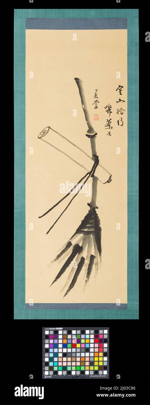 Kanzan e Jittoku. Shunsō Shōjū (Giappone, 1751-1839). Fine 18th-inizio 19th secolo. Quadri; scorre. Scorrimento sospeso; inchiostro sulla carta Foto Stock