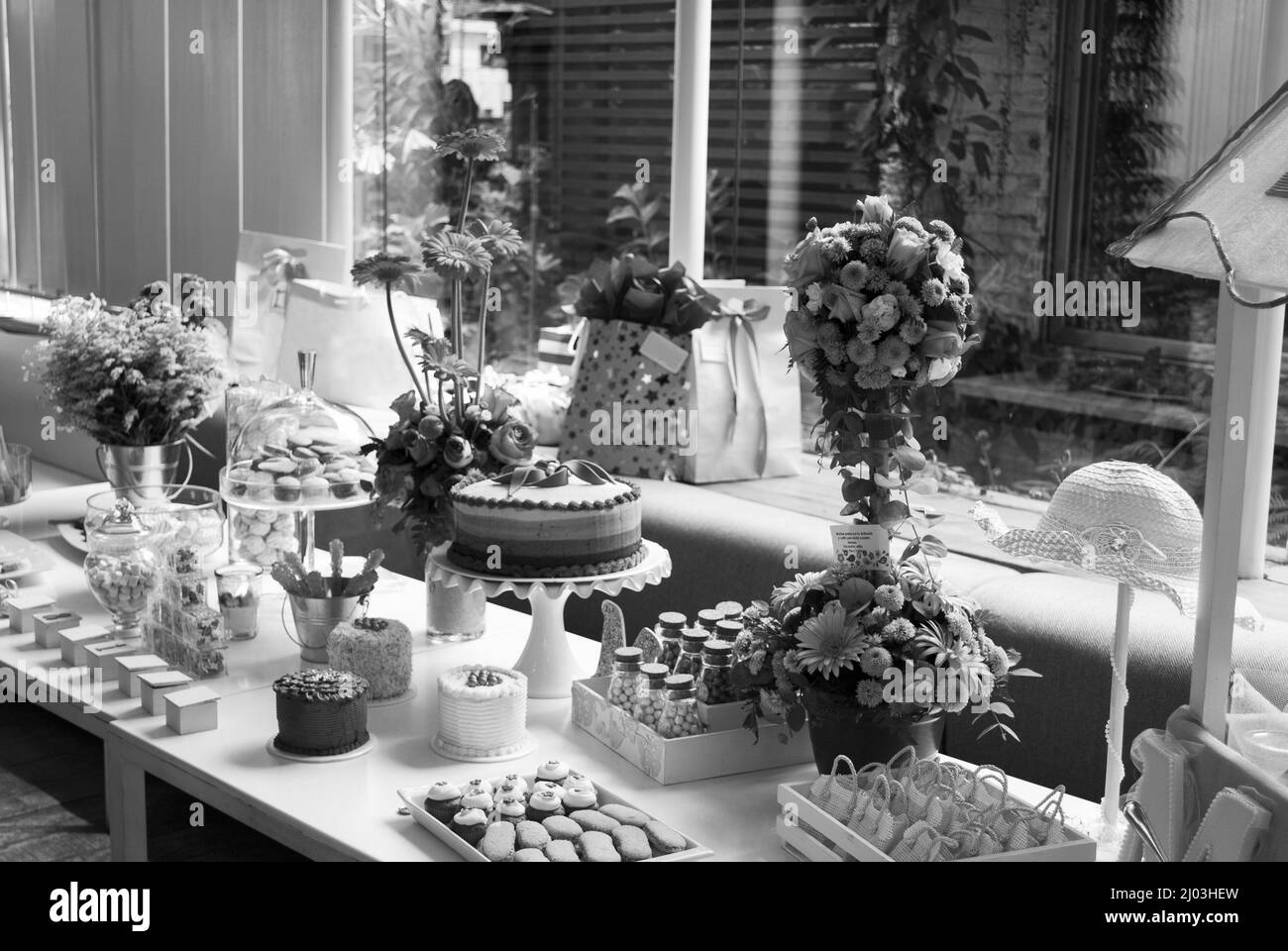 Evento speciale nel baby shower latino-americano, decorazioni e pasticceria di alta qualità Foto Stock