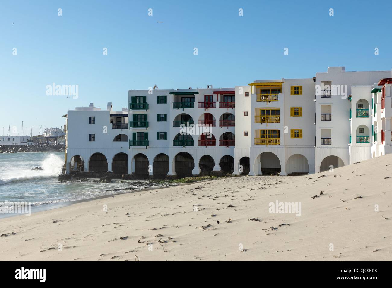 Alloggi in stile greco presso il resort Club Mykonos a Langebaan Sud Africa Foto Stock
