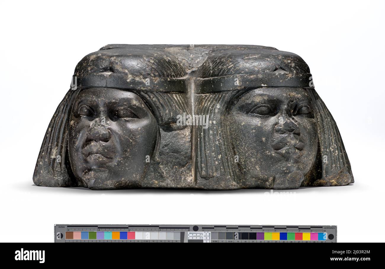 Capi dei prigionieri. Egitto, fine 12th dinastia, 1878-1783 a.C. Scultura. Basalto Foto Stock