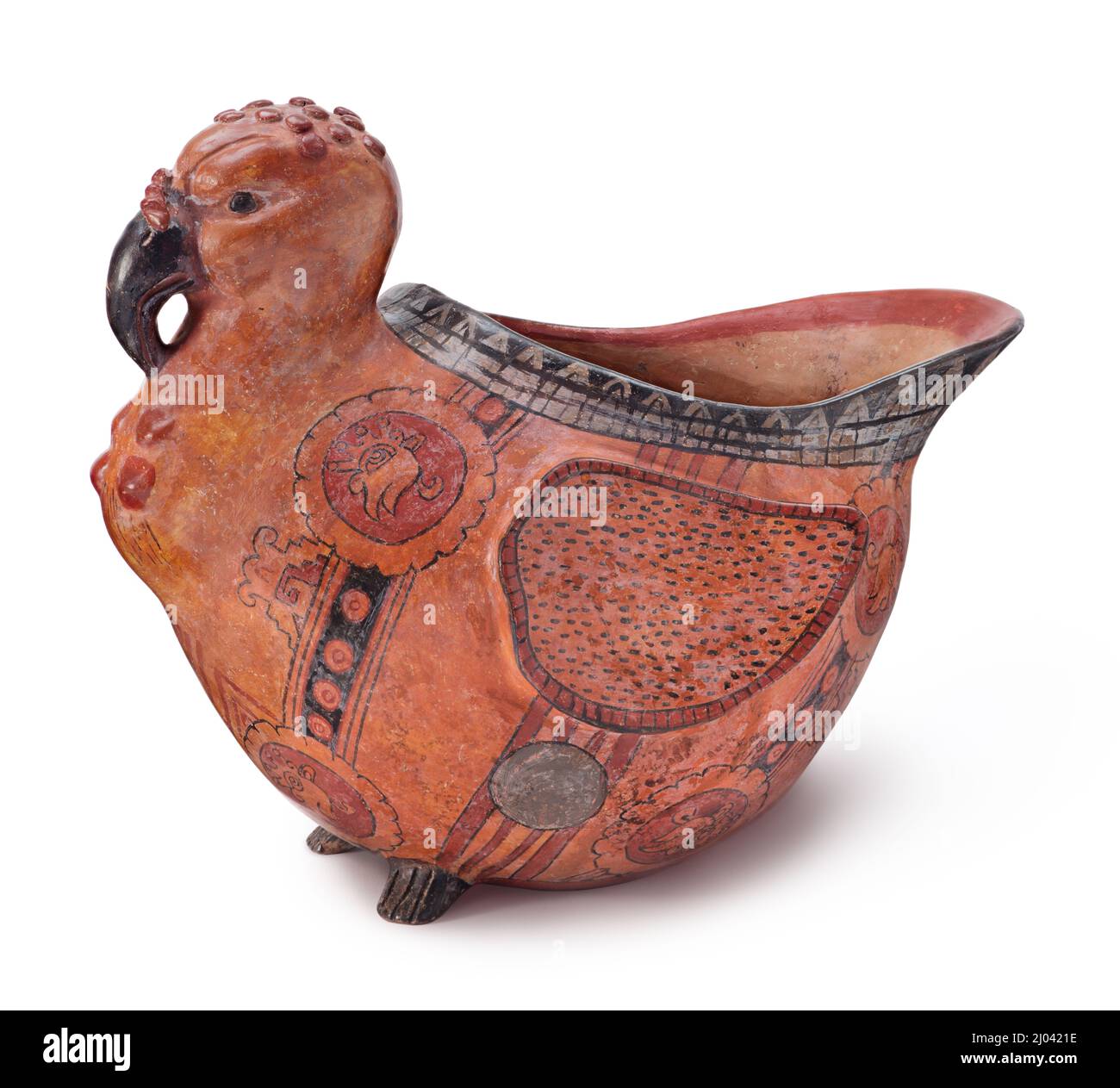 Tacchino Effigy nave. Messico, Aztec/Mixtec, 1200–1521. Ceramica. Ceramica dipinta a scorrimento Foto Stock