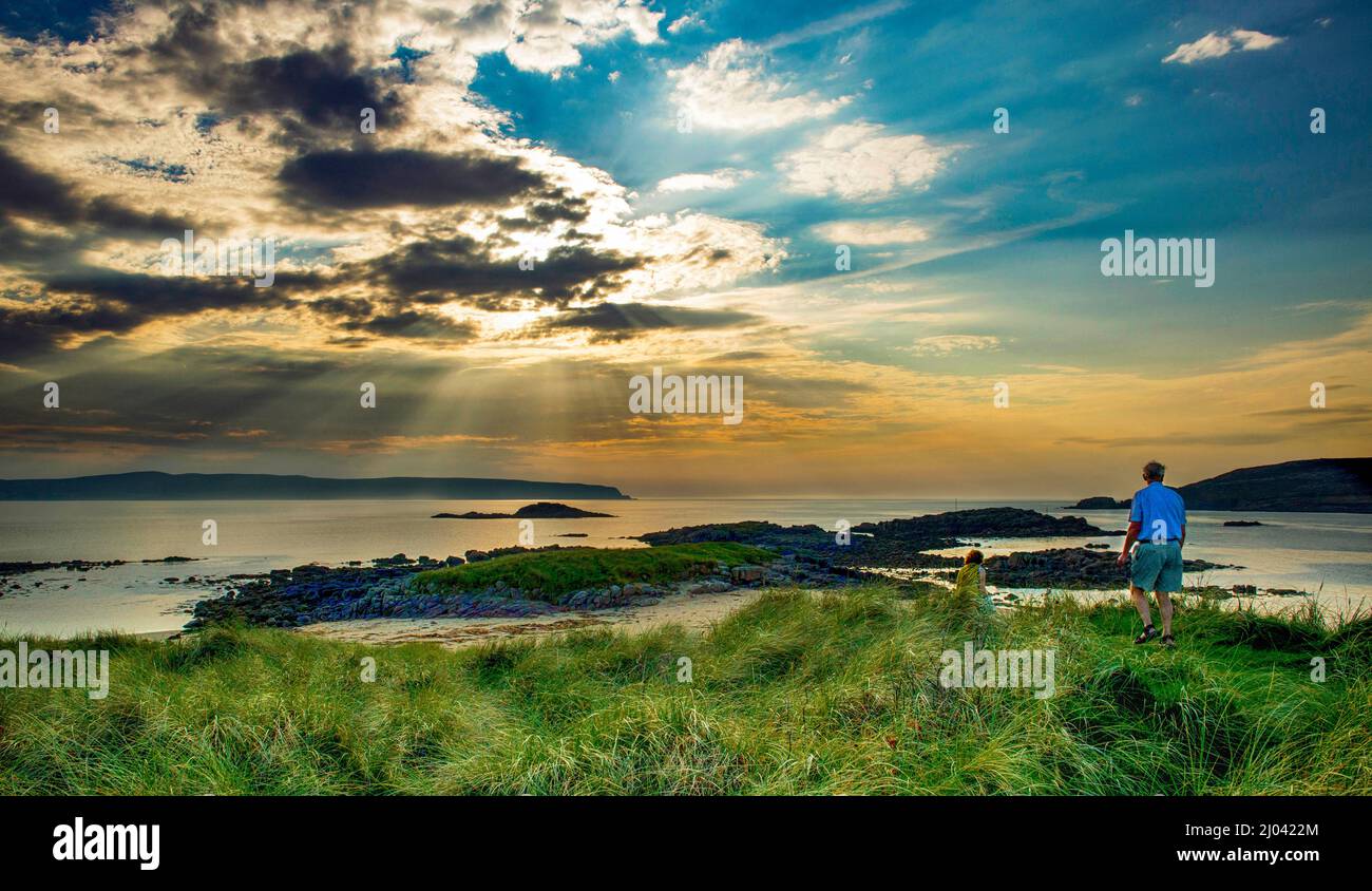 Tramonto a Cruit Island Co. Donegal, Irlanda Foto Stock
