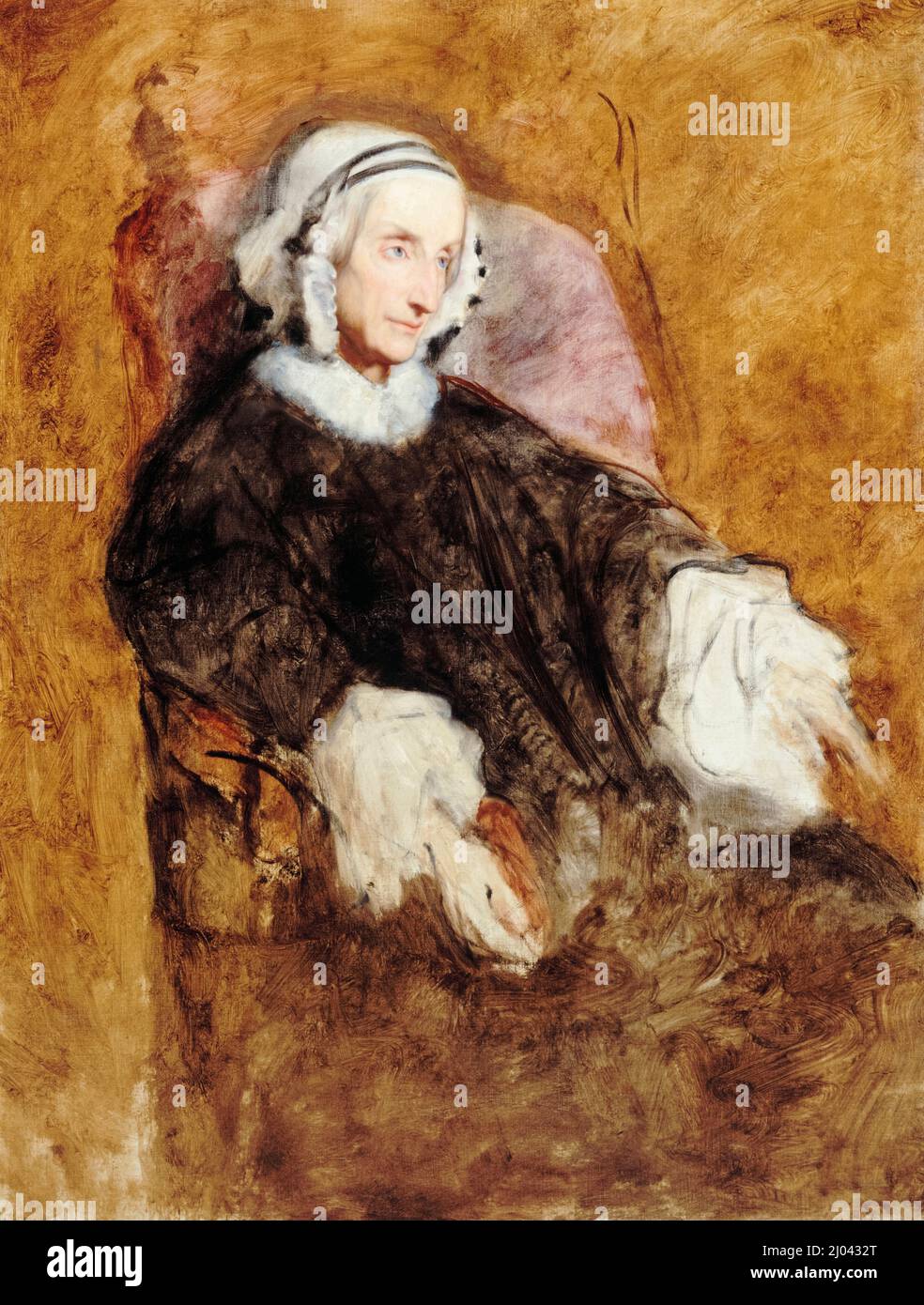 Ritratto della Regina Maria Amélie (1782-1866), in lutto dopo la morte del marito Luigi Filippo i (1773-1850) Re di Francia, olio su tela di Ary Scheffer, 1857 Foto Stock