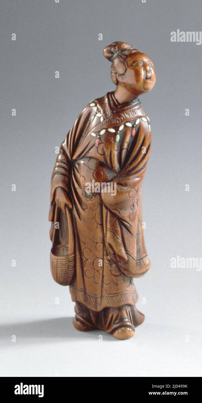 Seiōbō: Regina Madre dell'Occidente. Meikeisai Hōjitsu (Giappone, morto nel 1872). Giappone, metà del 19th secolo. Costumi; Accessori. Legno con intarsi Foto Stock