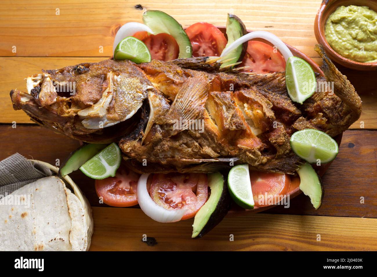 Tradizionale pesce fritto Foto Stock