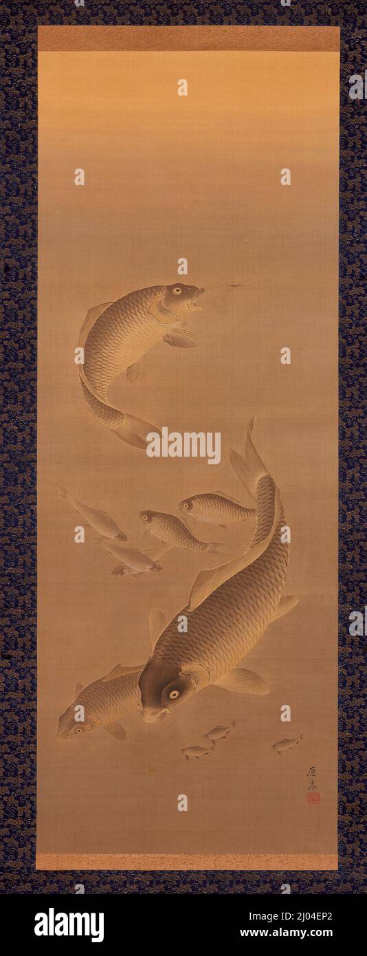 Carp. Maruyama Ōshin (Giappone, 1790-1838). Giappone, 19th secolo. Quadri; scorre. Rotolo sospeso; inchiostro e colore su seta Foto Stock