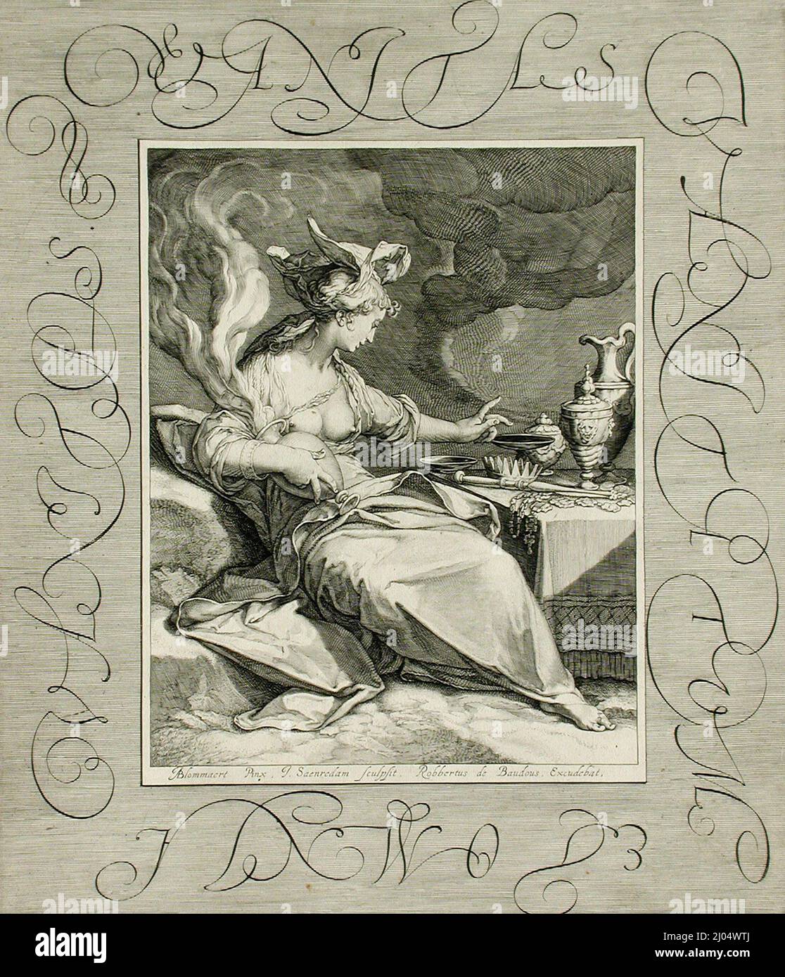 Vanitas. Jan Pietersz. Saenredam (Olanda, Zaandam, circa 1565-1607). Olanda, circa 1600. Stampe; incisioni. Incisione Foto Stock