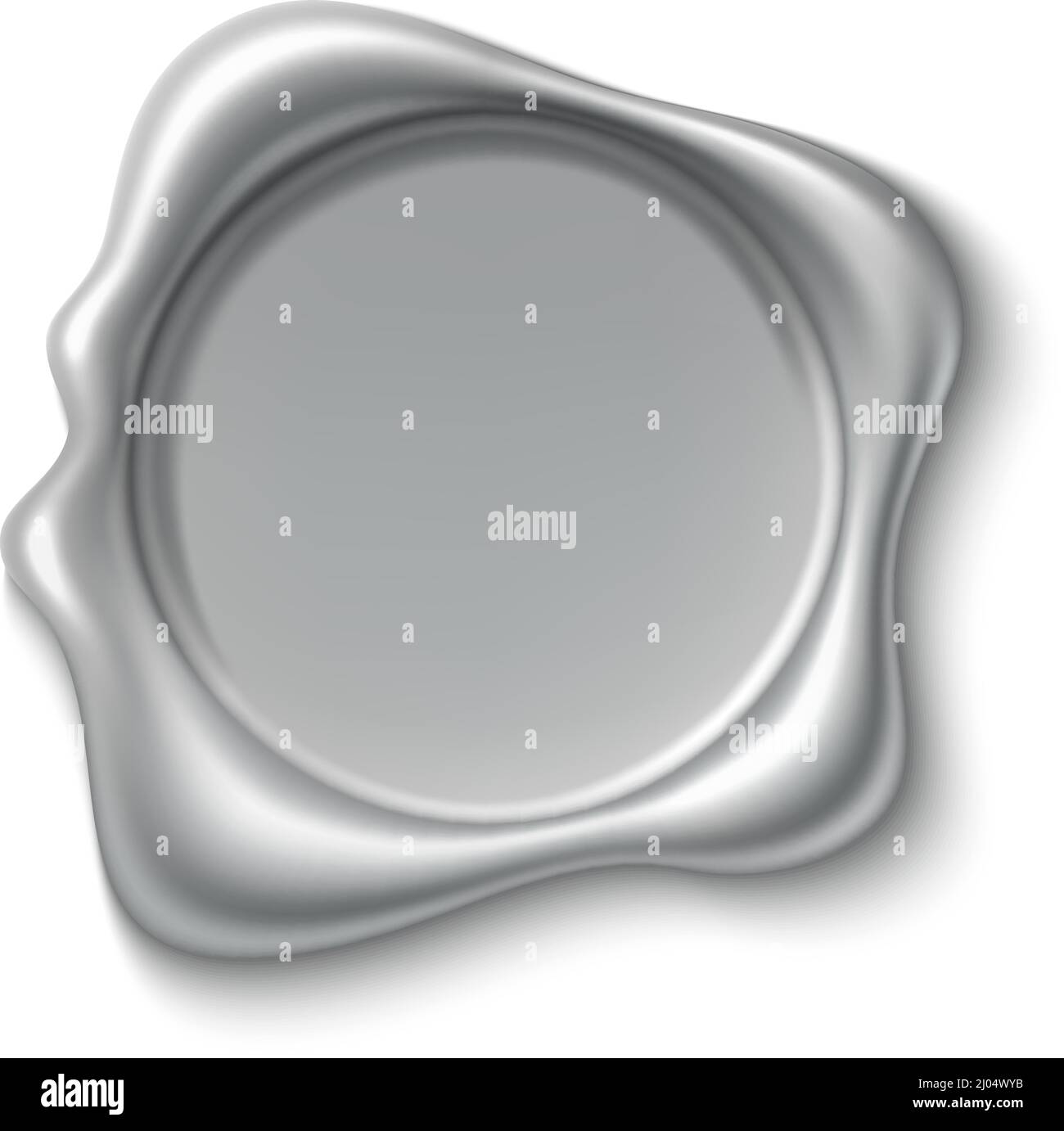 Guarnizione in gomma argentata. Etichetta con certificato elegante e realistica Illustrazione Vettoriale