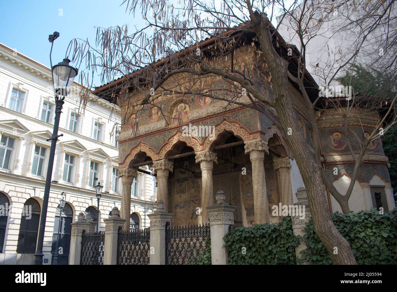 Bucarest, Romania - Chiesa di Stavropoleos Foto Stock