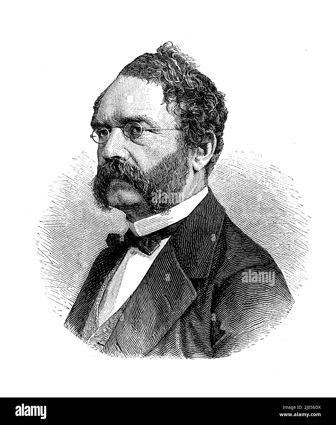 Ritratto di Ernst Werner Siemens (1816-1892) ingegnere elettrico tedesco, inventore e fondatore industriale del conglomerato elettrico e delle telecomunicazioni Siemens. Foto Stock