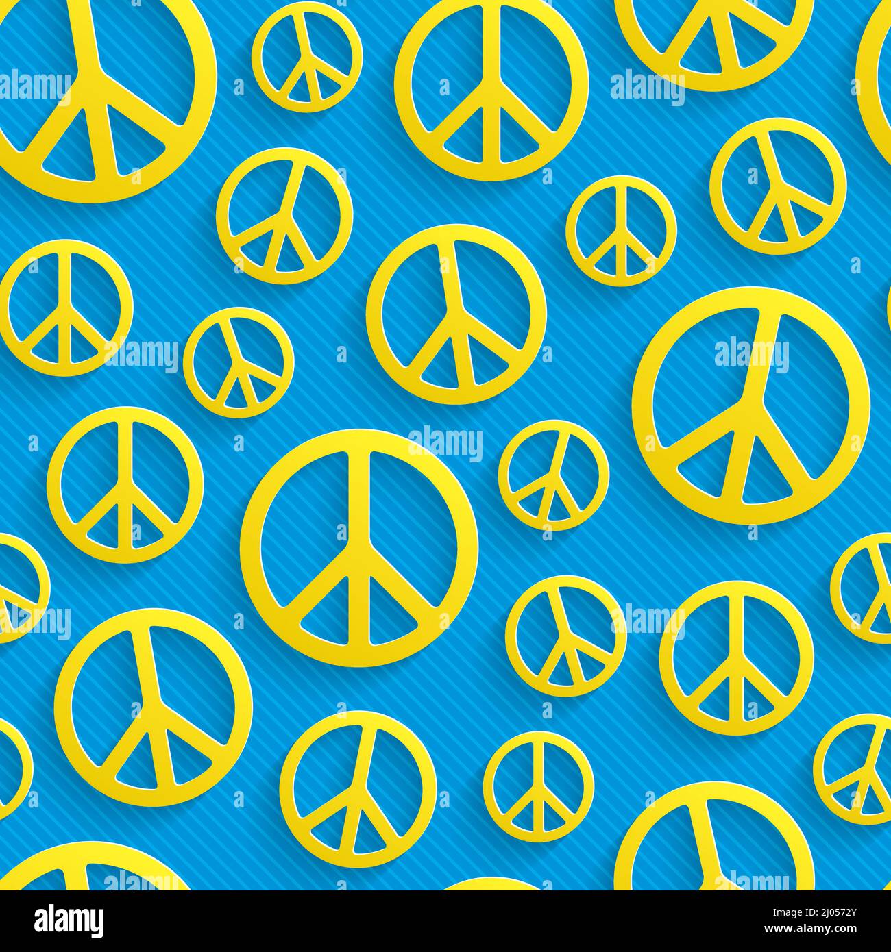 Simbolo di Pace senza giunture modello in colori Bandiera ucraini Illustrazione Vettoriale