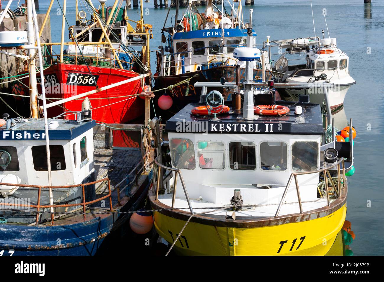 Portmagee, Contea di Kerry, Irlanda. 16th marzo 2022. Barche da pesca nel porto di Portmagee, Contea di Kerry, Irlanda credito: Stephen Power/Alamy Live News Foto Stock