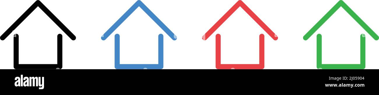 Una serie di icone della casa. Casa e immobiliare. Vettore modificabile. Illustrazione Vettoriale