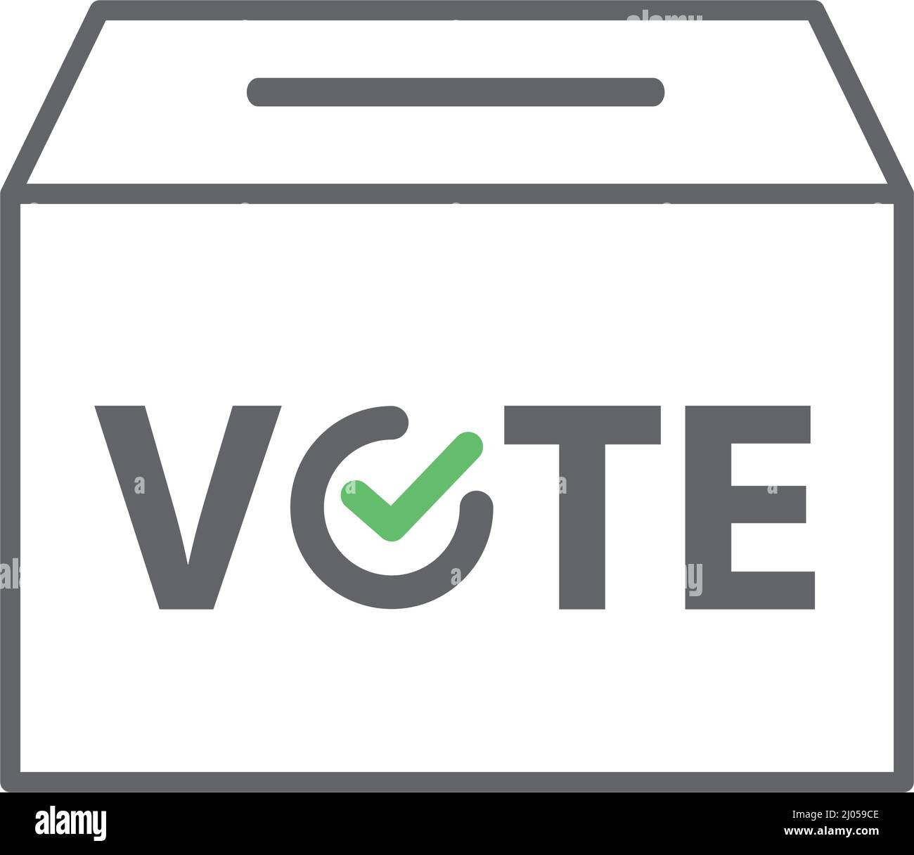 Casella di voto. Elezioni e votazione. Politica. Vettori modificabili. Illustrazione Vettoriale