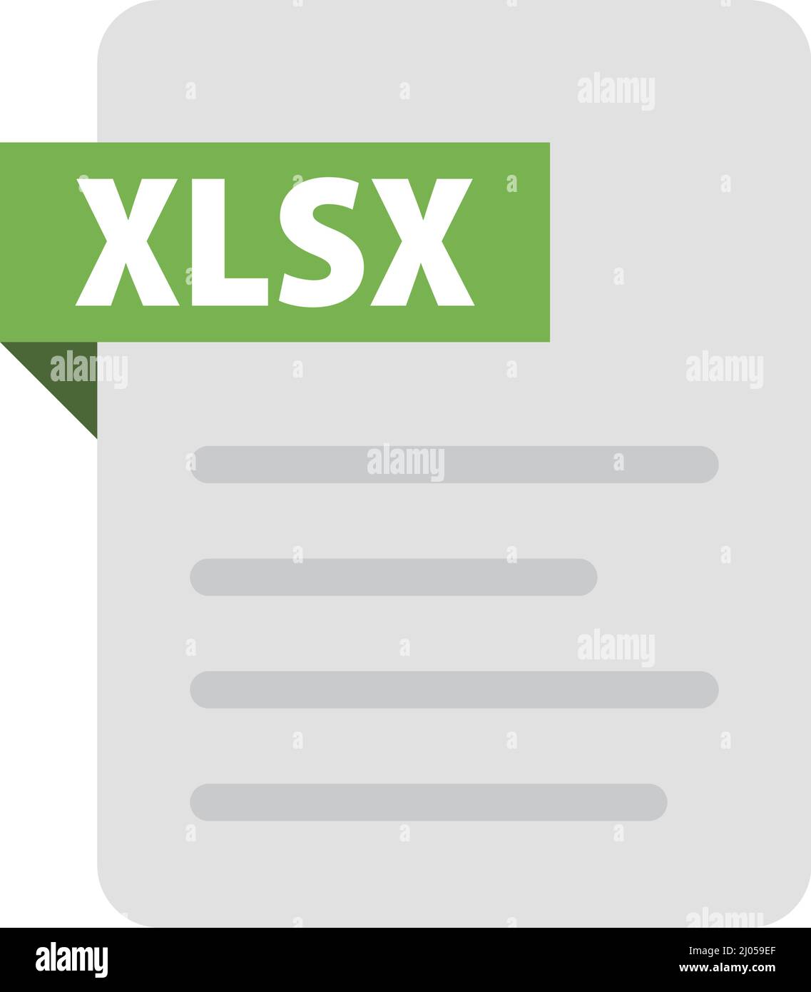 Icona file XLSX moderno. Formato file. Estensioni. Vettore modificabile. Illustrazione Vettoriale