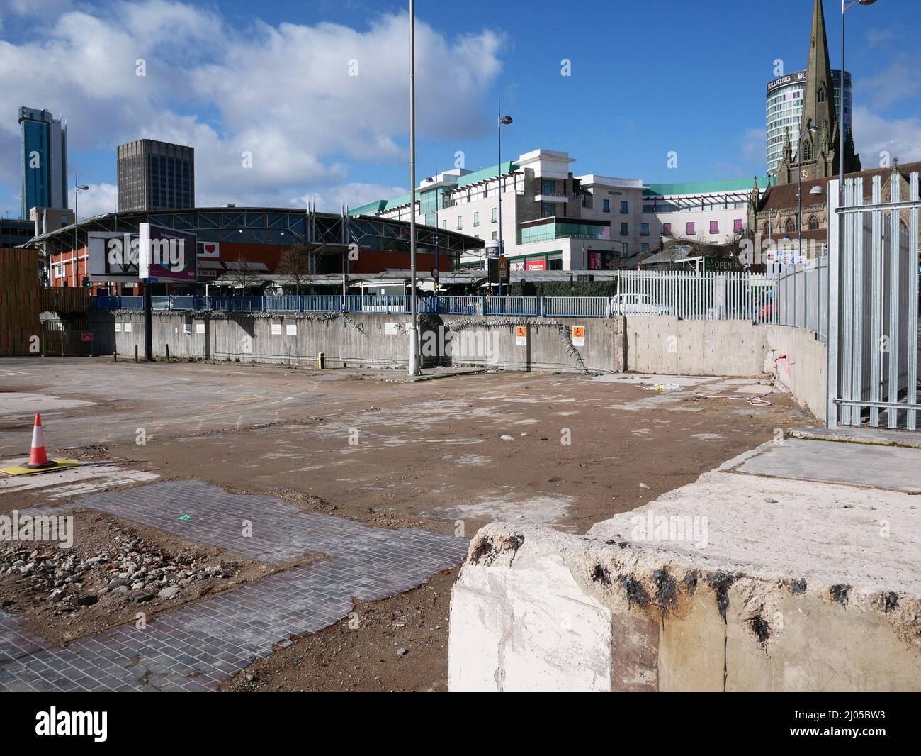 Il sito di ristrutturazione di Smithfield nel centro di Birmingham. REGNO UNITO Foto Stock