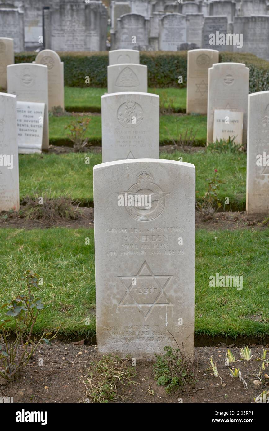 Soldati ebrei WW2 tombe est prosciutto ebraico cimitero Foto Stock