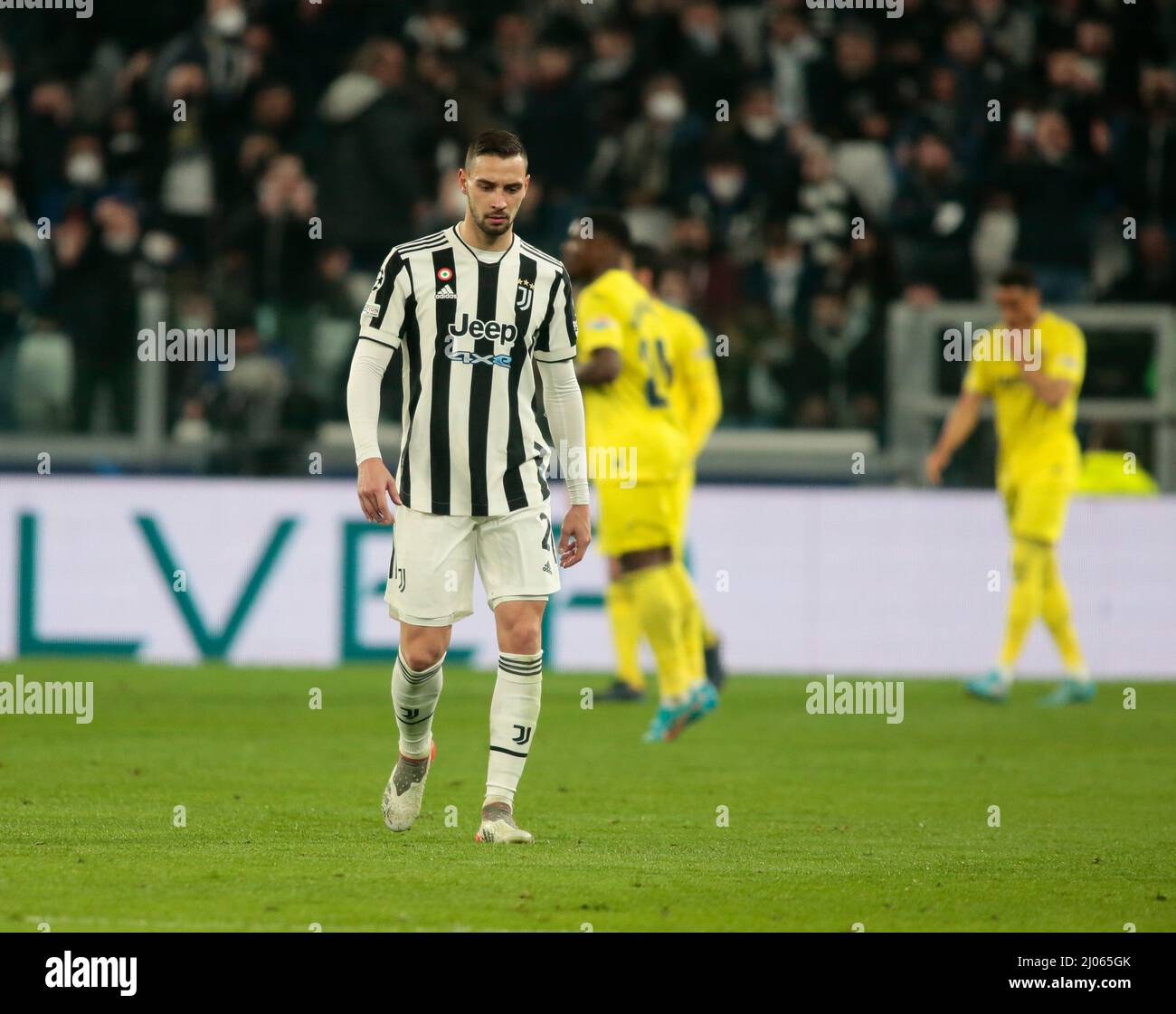 Torino, Italia. 16th Mar 2022. Mattia De Sciglio del Juventus FC durante la UEFA Champions League, Round of 16, partita di calcio a 2nd gambe tra Juventus FC e Villarreal CF il 16 marzo 2022 presso lo stadio Allianz di Torino, Italia Credit: Independent Photo Agency/Alamy Live News Foto Stock