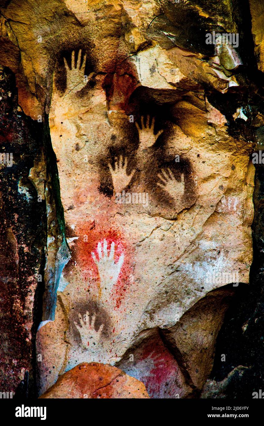 Grotta delle Mani - Argentina Foto Stock