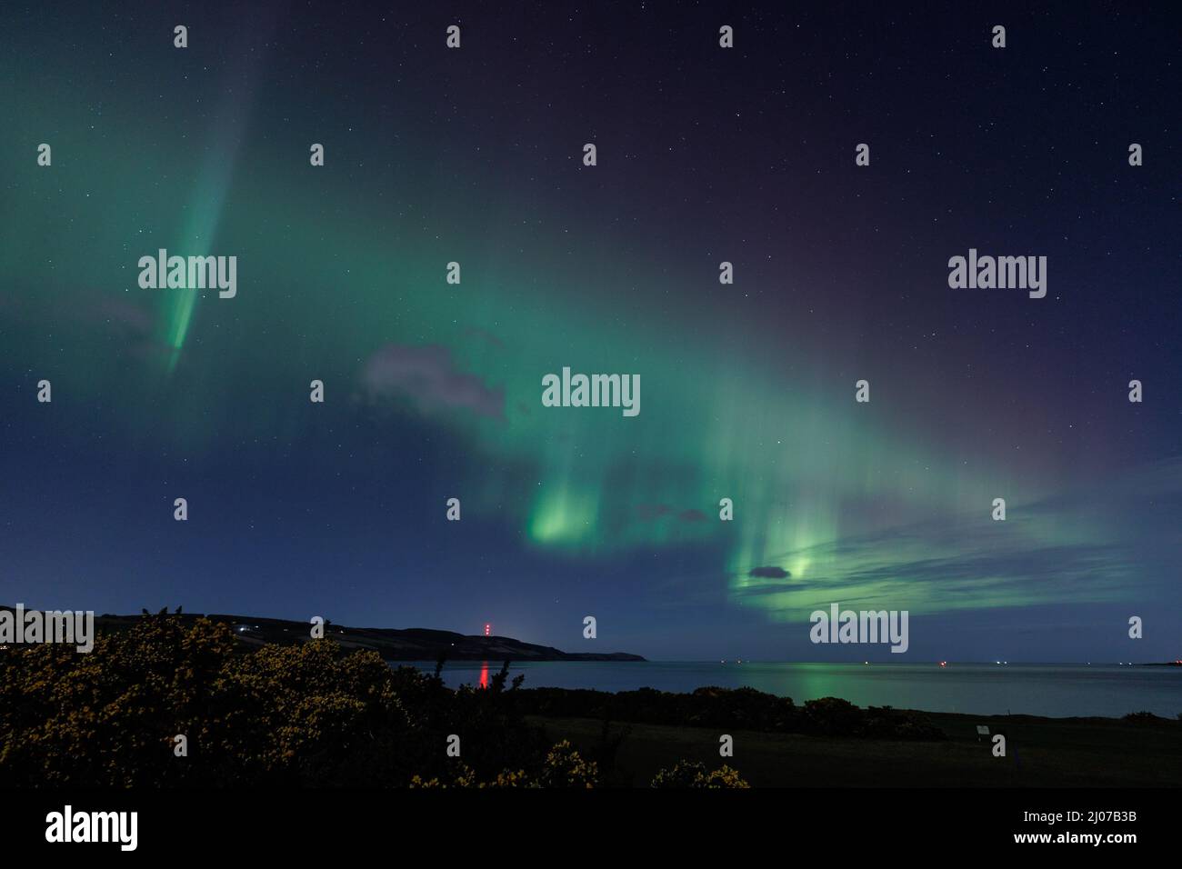 L'aurora boreale sulle Highlands scozzesi Foto Stock