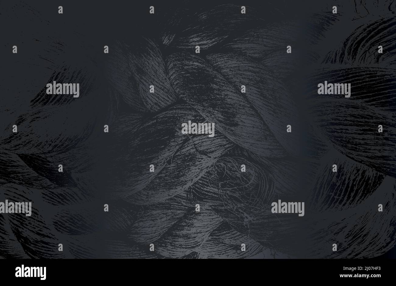 Sfondo a gradiente in metallo nero di lusso con corda intrecciata in difficoltà, struttura del cavo. Illustrazione vettoriale Illustrazione Vettoriale