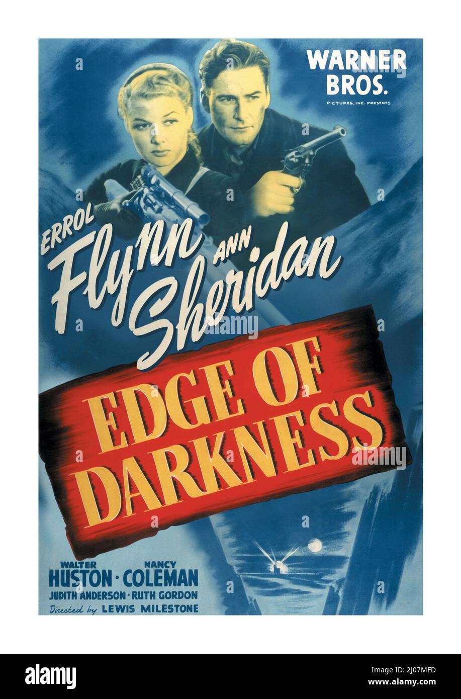 ERROL FLYNN e ANN SHERIDAN IN BORDO DI OSCURITÀ (1943), diretto da LEWIS MILESTONE. Credit: WARNER BROS/FIRST NATIONAL / Album Foto Stock
