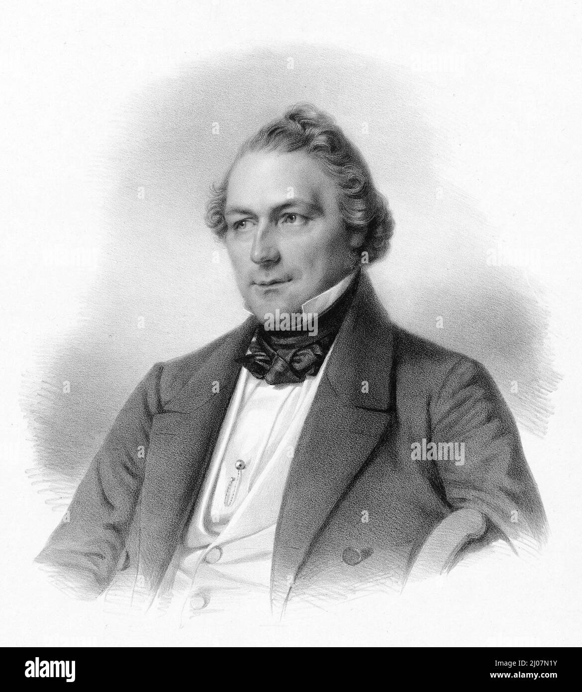 Ritratto del compositore Friedrich Wilhelm Jähns (1809-1888). Museo: COLLEZIONE PRIVATA. Autore: CARL FISCHER. Foto Stock