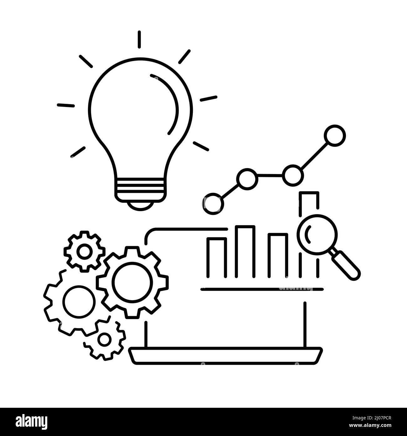 Icona astratta vettoriale sul bianco, illustrazione isolata per grafica e web design. Semplice simbolo piatto. Illustrazione Vettoriale