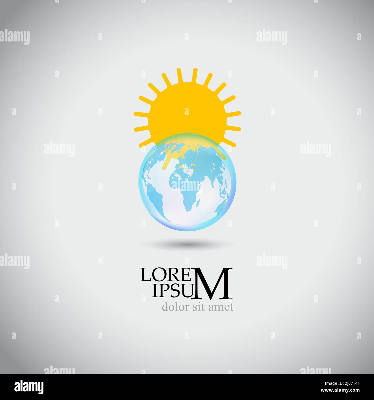 Logo Sun e Planet Earth. Illustrazione di Peace Vector Illustrazione Vettoriale