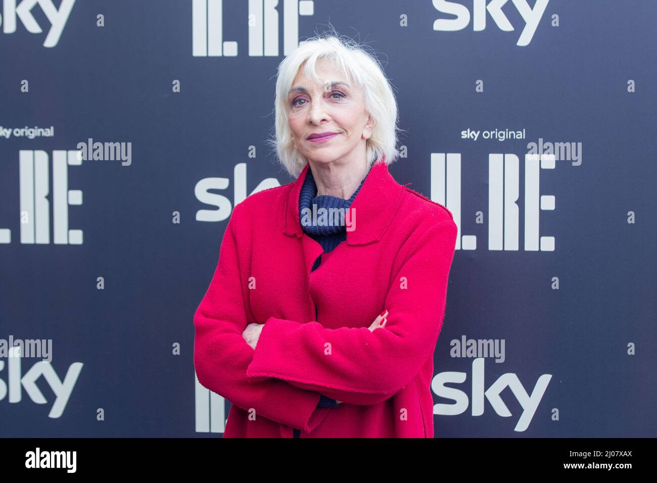 Roma, Italia. 16th Mar 2022. Anna Bonaiuto assiste alla fotocellula della serie televisiva 'il Re' di Roma (Photo by Matteo Nardone/Pacific Press) Credit: Pacific Press Media Production Corp./Alamy Live News Foto Stock