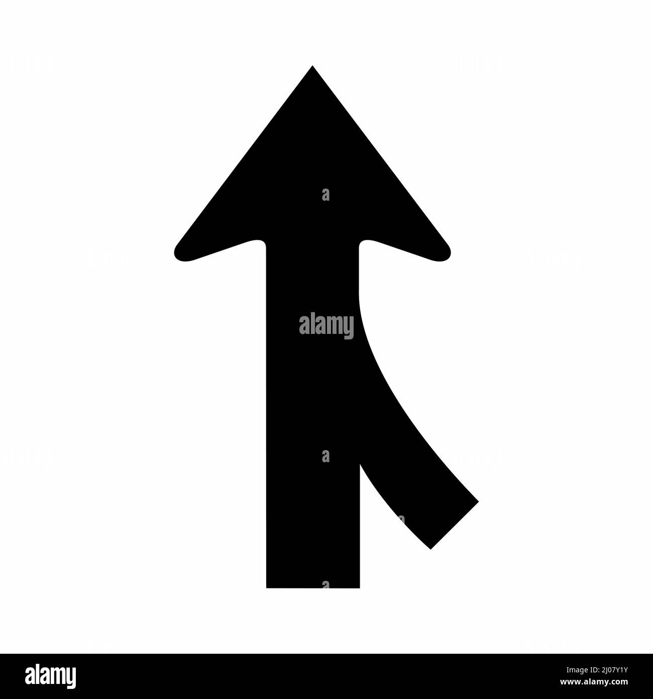 Immettiti sulla strada stradale a destra, cartello isolato su sfondo bianco Illustrazione Vettoriale