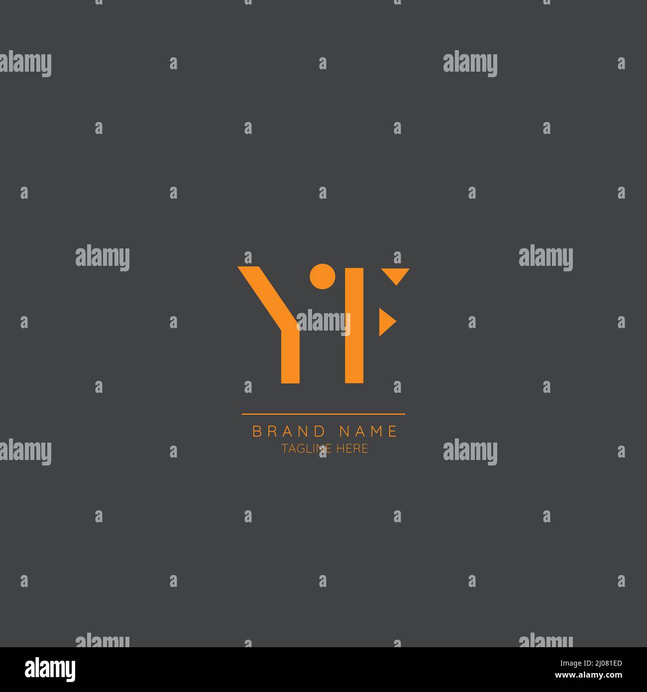 Creative Modern Monogram Line Logo Letter YP in bianco e nero. Vector Simple Luxury Initial Design Illustrazione Vettoriale