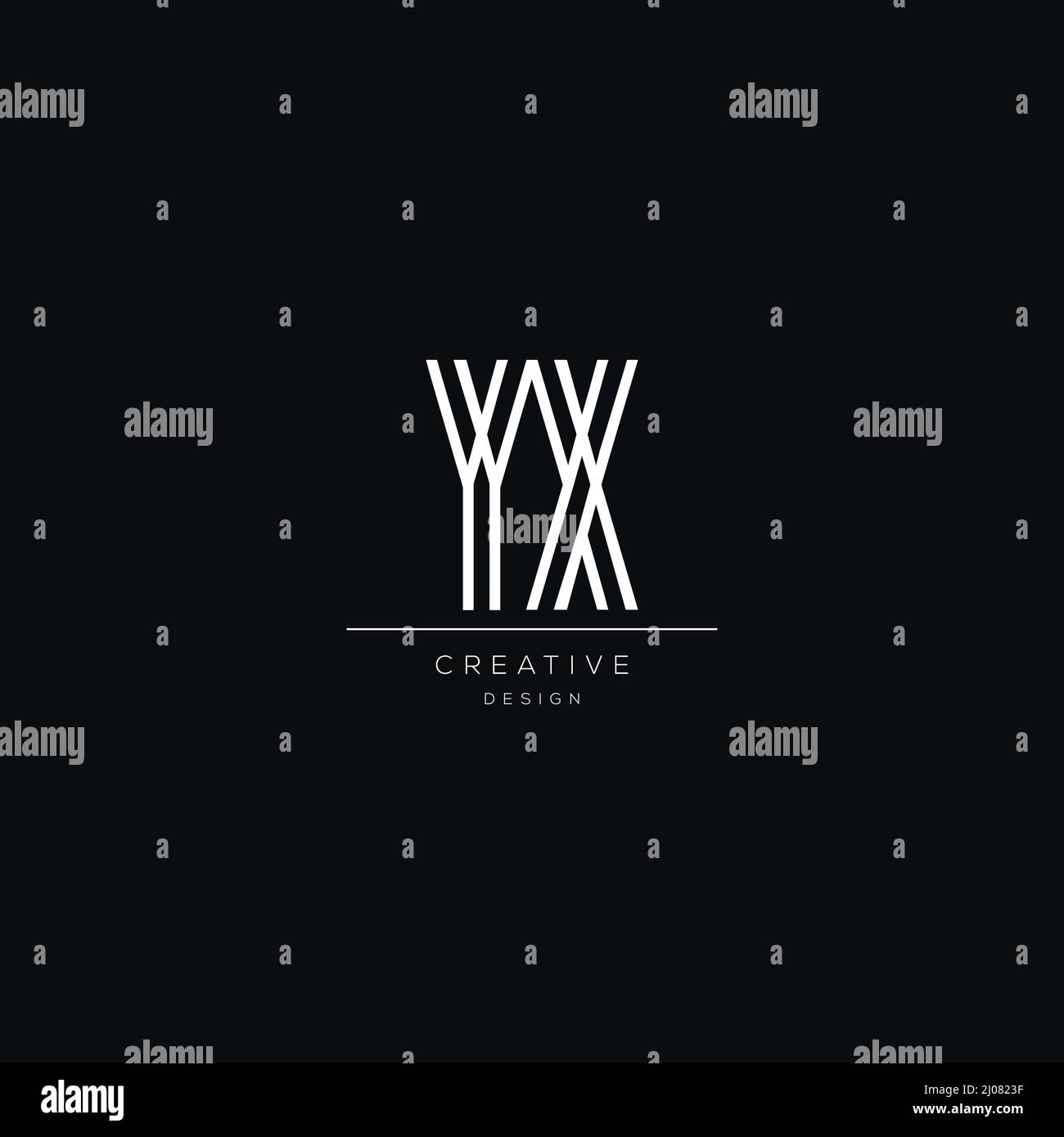 Elementi del modello di disegno dell'icona del logo YX Letter Illustrazione Vettoriale