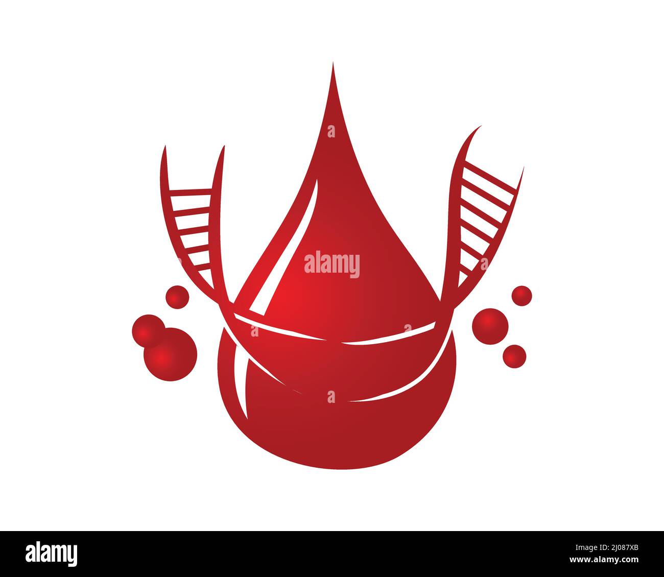Modern Blood Donor Ripple Drop Effect con DNA Symbol Illustrazione Vettoriale