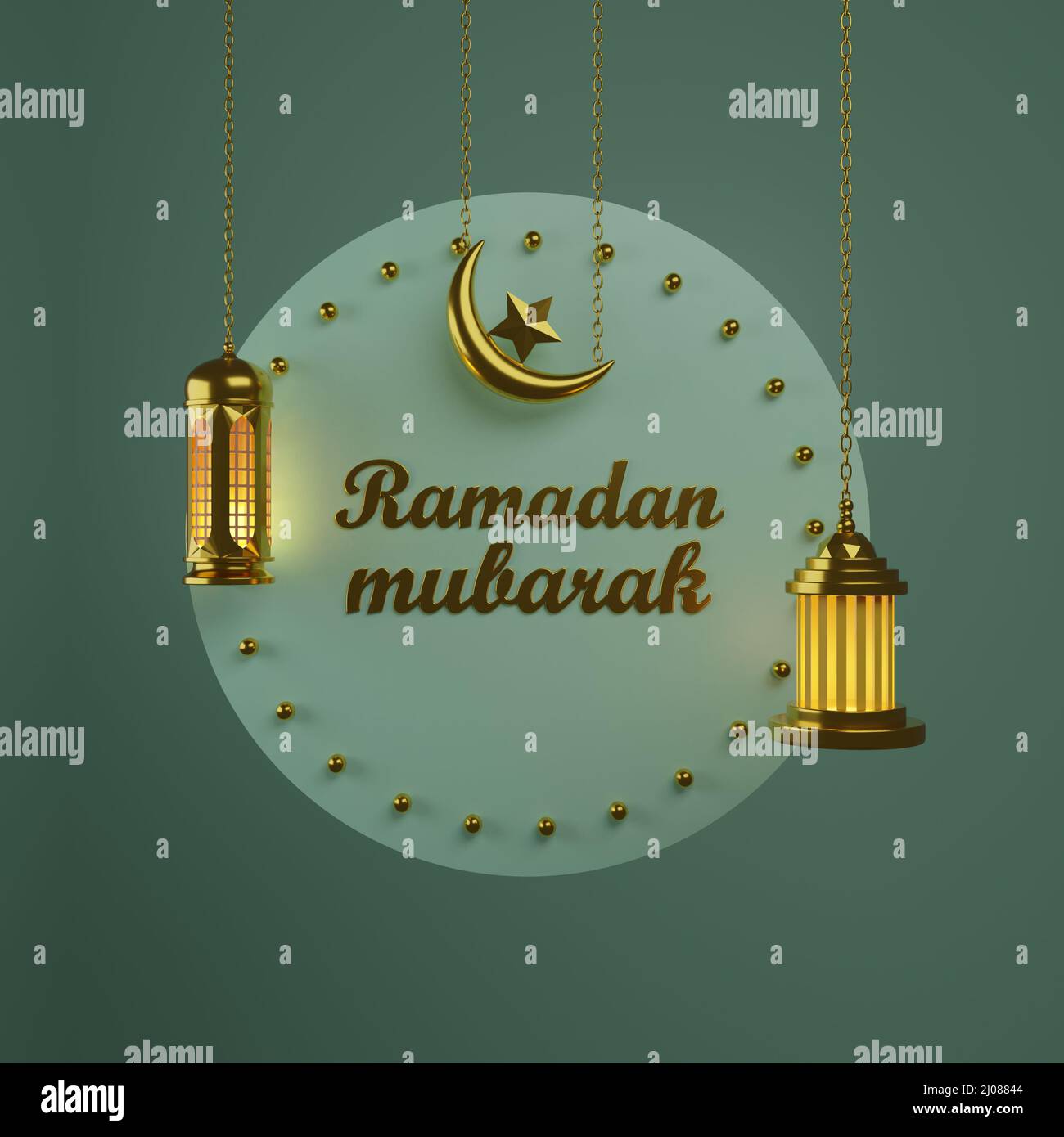 Ramadan Mubarak. Modello di post islamico. Foto Stock