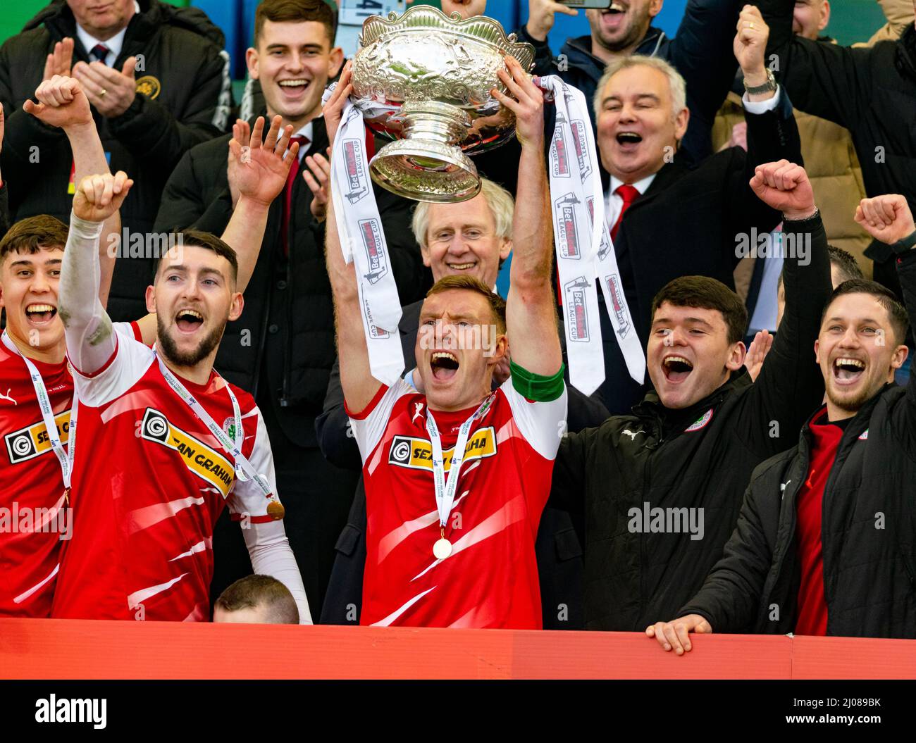 Cliftonville Vs Coleraine, finale della Coppa di Lega di Bet McLean, 13th marzo 2022 Foto Stock