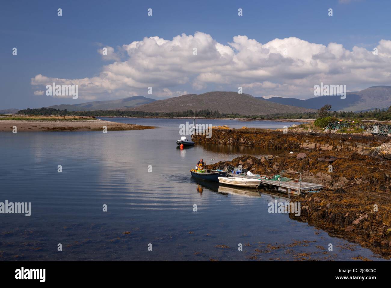 Isola di Rossdohan sulla costa atlantica della contea di Kerry, Irlanda Foto Stock
