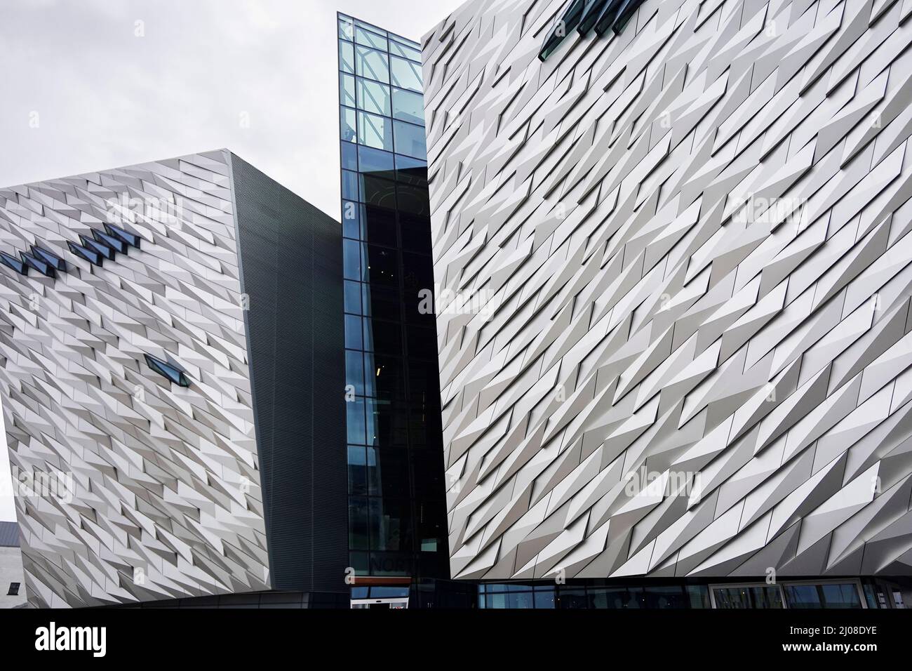 Dettaglio dell'edificio Titanic Experience Belfast Foto Stock