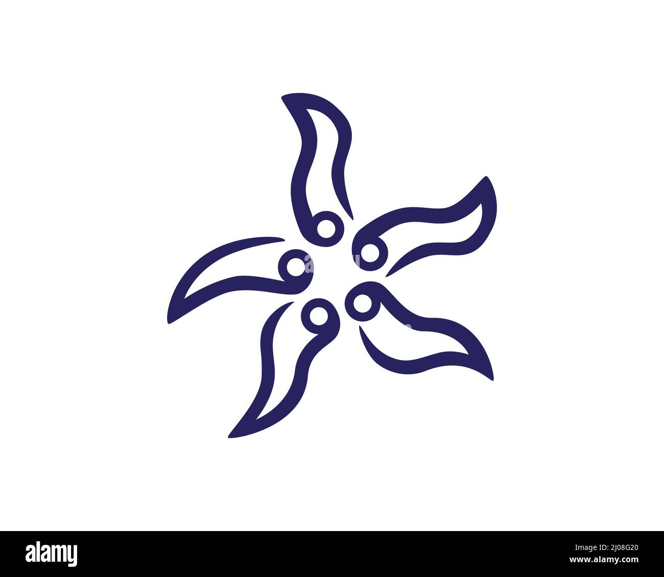 Starfish ornamentale viola semplice Illustrazione Vettoriale