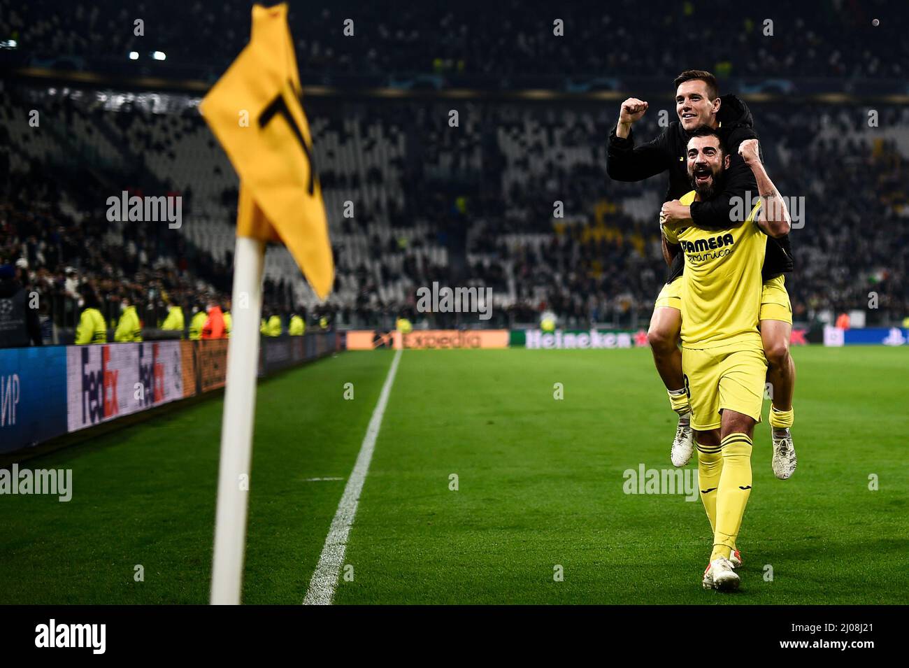 Torino, Italia. 16 marzo 2022. Durante il round della UEFA Champions League di sedici partite di calcio di seconda tappa tra Juventus FC e Villarreal CF. Credit: Nicolò campo/Alamy Live News Foto Stock