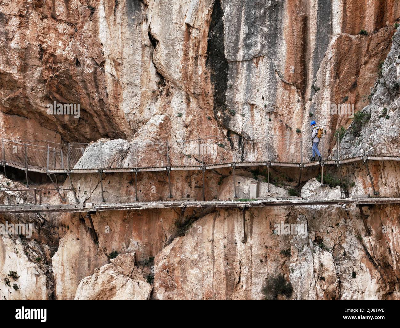 Vista di El Caminito del Rey, Ardales, Malaga, Spagna. Foto: Julian Brown Foto Stock