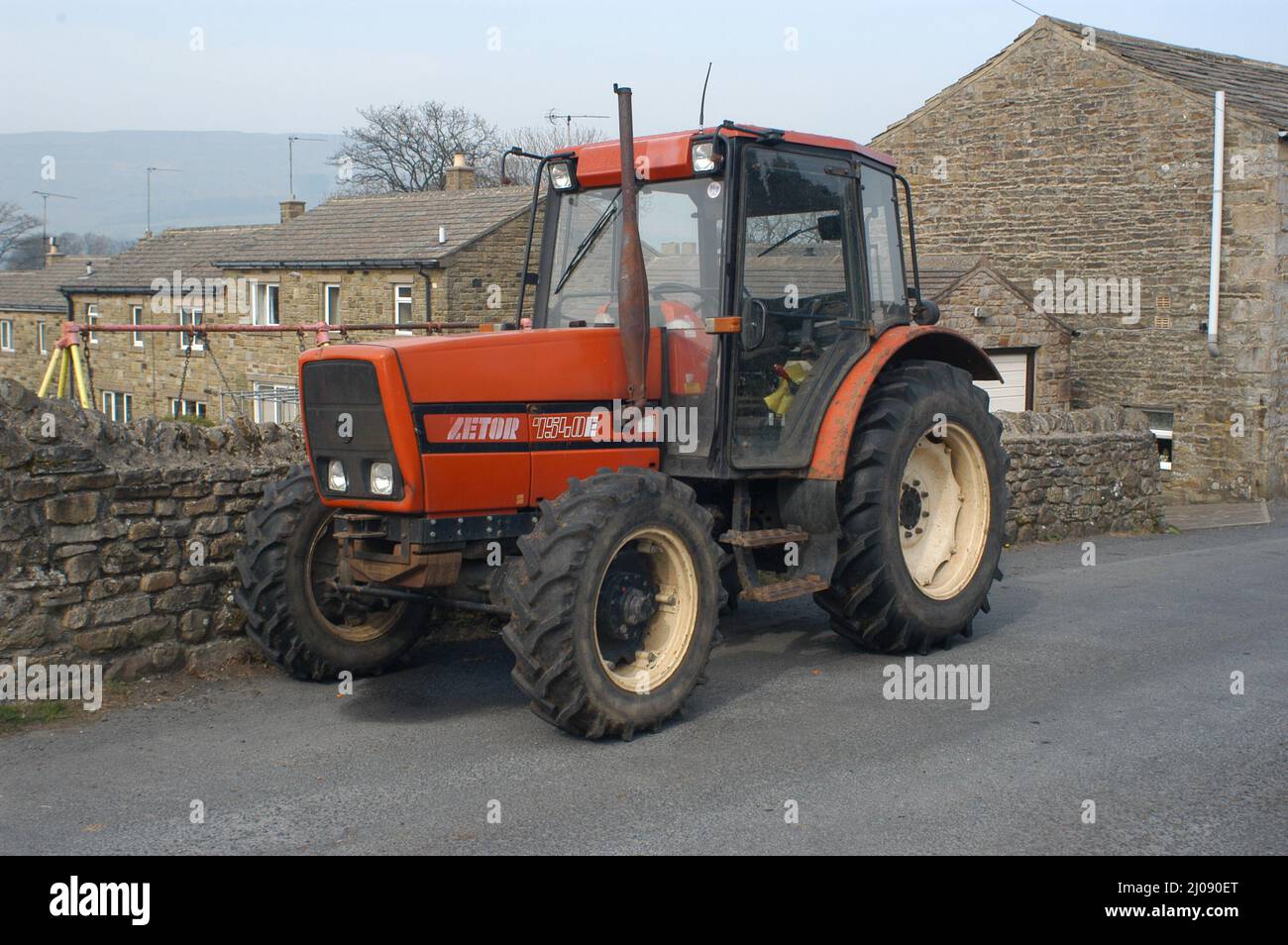 Trattore rosso Zetor yorkshire Foto Stock